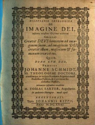 Disp. theol. de imagine Dei