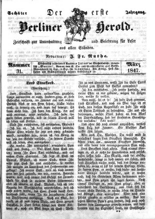 Nummer 31, März 1847