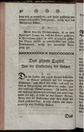 Das zehnte Capitel. Von der Eintheilung der Geburt.