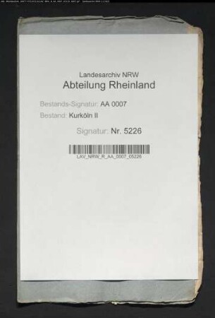 Beschwerden des Domkapitels zu Köln wegen rückständiger Zollgefälle