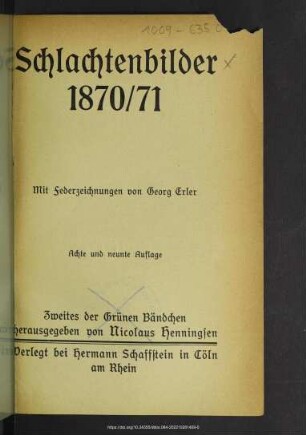 Schlachtenbilder 1870/71