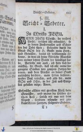 Beicht-Gebeter.