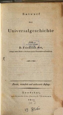 Entwurf der Universalgeschichte