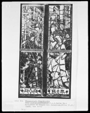 Katharinenfenster: Die heilige Katharina im Disput mit Maxentius