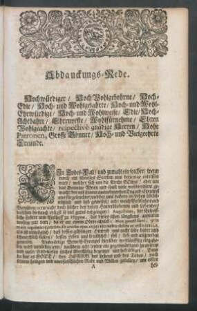 Abdanckungs-Rede