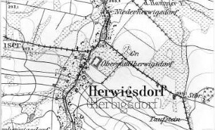 Rosenbach-Herwigsdorf. Meßtischblatt, Sekt. Löbau, 1884