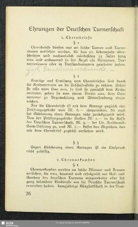 Ehrungen der Deutschen Turnerschaft