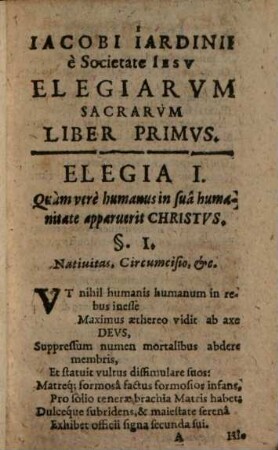 Elegiae Sacrae : Libr. tres; De arte Forensi lib. duo