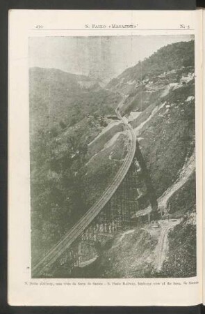 [Fotogravura do] S. Paulo Railway, uma vista da Serra de Santos