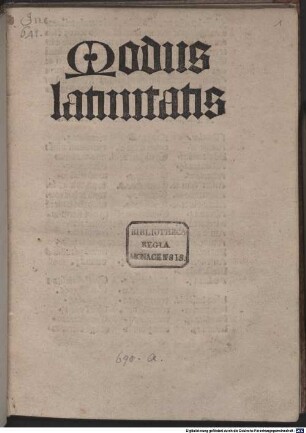 Modus latinitatis; De orthographia : Im Anhang Regulae de arte dicendi und de accentu, Nomina numeralia, Formeln, Synonyma und Adverbien