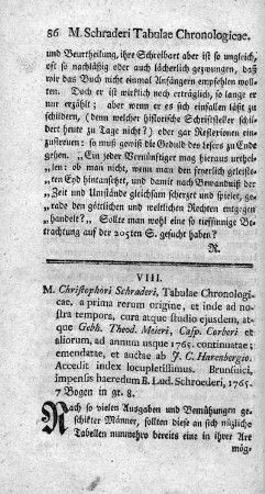 Tabulae chronologicae.