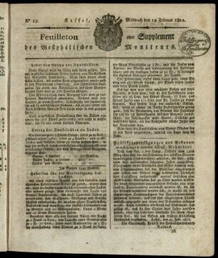 No. 15, Mittwoch den 19. Februar 1812