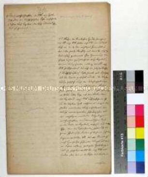 Abhandlung von W. Uhde mit technischer und ökonomischer Abwägung von Berg- oder Tagebau zur Kohlegewinnung vom Goldbach über der Wulffschächter Sohle
