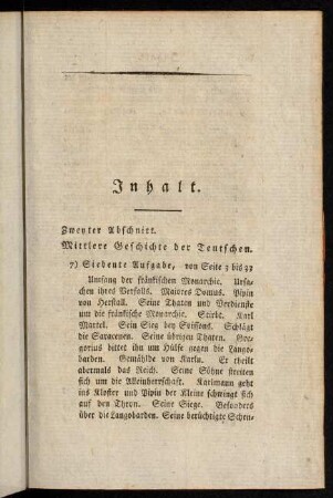 VII-XII, Inhalt.