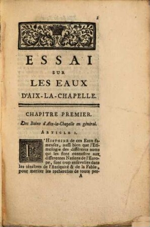 Essai sur les eaux minérales et thermales d'Aix-La-Chapelle et de Borset