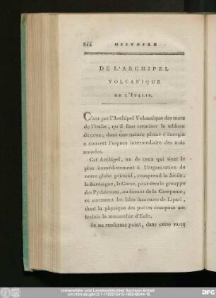 De L'Archipel Volcanique De L'Italie.