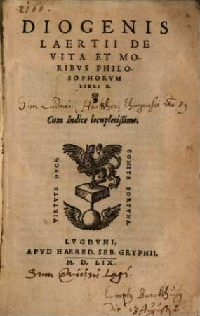 De vita et moribus philosophorum : L. X.