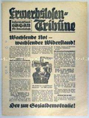 Mitteilungsblatt der SPD für Arbeitslose "Erwerbslosen- Tribüne"