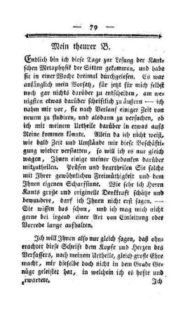 Ueber Herrn Kants Grundlegung zur Metaphysik der Sitten : (der Beschluß künftig)