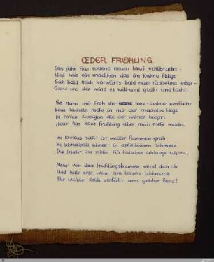 Oeder Frühling : [SW XV: h1]; [SW XV, S. 22/133]