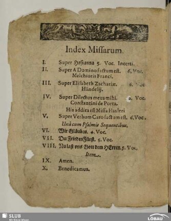 Index missarum.
