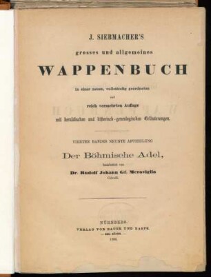 Bd. 4, Abth. 9: Der Böhmische Adel