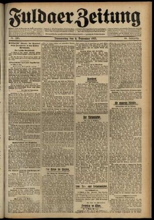 Ausgabe vom Donnerstag, den 06. Dezember 1917.