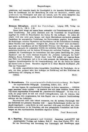 744-745, H. v. Eggeling. Physiognomie und Schädel. 1911