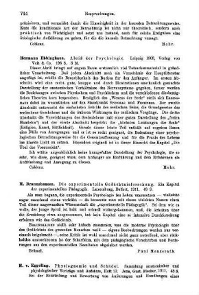 744-745, H. v. Eggeling. Physiognomie und Schädel. 1911