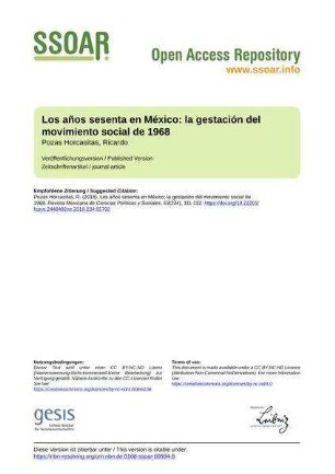 Los años sesenta en México: la gestación del movimiento social de 1968