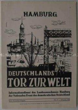 Hektografiertes Mitteilungsblatt der Nationalen Front für Hamburg u.a. mit scharfer Polemik gegen die Errichtung eines Denkmals für den nationalistischen Dichter Rudolf Binding