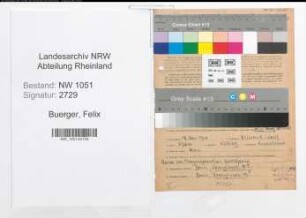 Entnazifizierung Felix Buerger , geb. 18.01.1908 (Beamter)