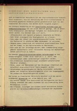 Hinweise zur Gestaltung des Unterrichtsprozesses