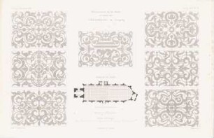 Johanniskirche, Leipzig: Grundriss, Details (aus: Atlas zur Zeitschrift für Bauwesen, hrsg. v. G. Erbkam, Jg. 34, 1884)