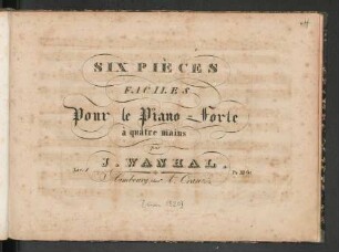 Livr. 1: Six pieces faciles pour le piano-forte à quatre mains