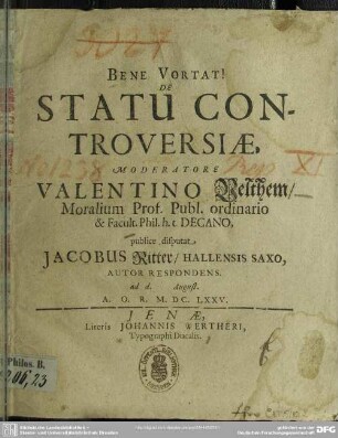 De statu controversiae