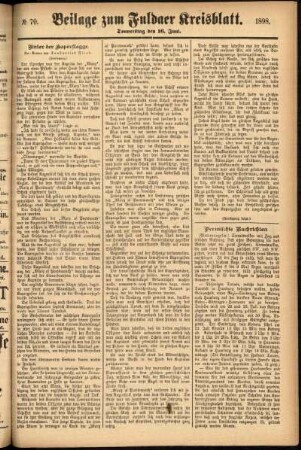Zweite Ausgabe vom Donnerstag, den 16. Juni 1898.