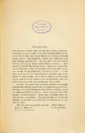 Briefwechsel zwischen Wagner und Liszt, 1. Vom Jahre 1841 bis 1853