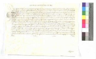 Urkunde über die Aufschwörung des Ellwanger Kapitularen Ignaz Desiderius von Peutingen.