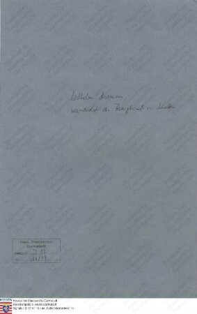 Herrmann, Wilhelm, Kandidat des Predigtamts in Schotten
