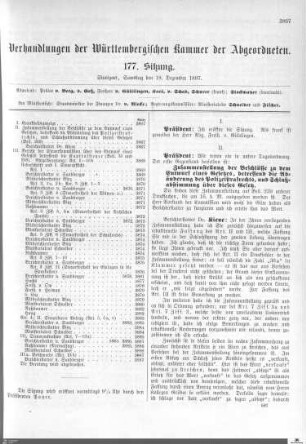 177. Sitzung, Stuttgart, 18.12.1897