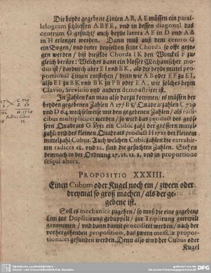 Propositio XXXIII. Einen Cubum oder Kugel noch ein/ zween oder dreymal so groß machen/ als der gegebene ist.