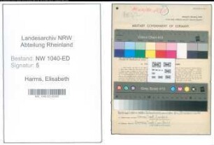 Entnazifizierung Elisabeth Harms , geb. 05.05.1900 (Lehrerin)