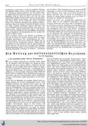 Ein Beitrag zur nationalpolitischen Erziehung