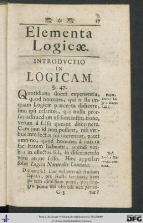 Elementa Logicae. Introductio In Logicam.