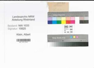 Entnazifizierung Albert Klein , geb. 31.01.1894 (Polizeibeamter)