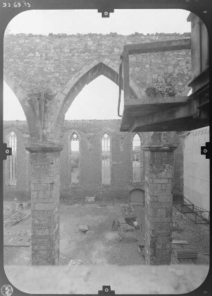 Magdeburg-Altstadt, Johannisbergstraße. Ruine der Kirche St. Johannis. Teilansicht