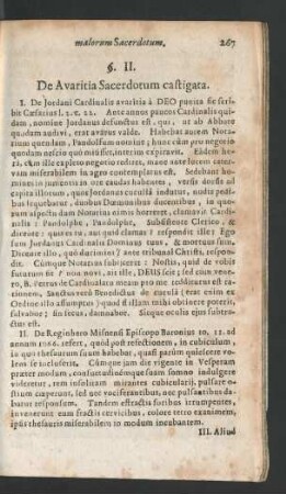 §. II. De Avaritia Sacerdotum castigata.