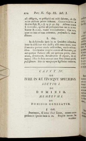 Caput IV. De iure in re eiusque speciebus.