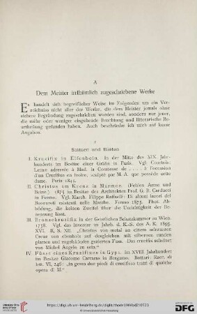 A Dem Meister irrthümlich zugeschriebene Werke